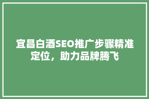 宜昌白酒SEO推广步骤精准定位，助力品牌腾飞