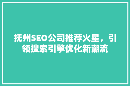 抚州SEO公司推荐火星，引领搜索引擎优化新潮流