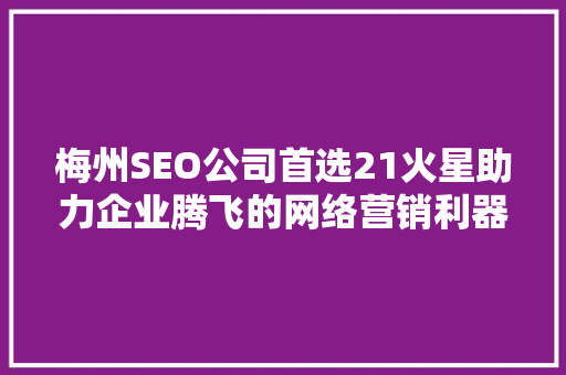 梅州SEO公司首选21火星助力企业腾飞的网络营销利器