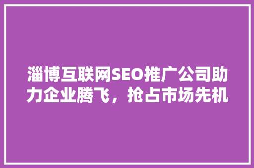 淄博互联网SEO推广公司助力企业腾飞，抢占市场先机