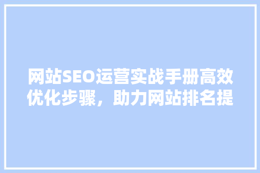 网站SEO运营实战手册高效优化步骤，助力网站排名提升