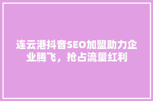 连云港抖音SEO加盟助力企业腾飞，抢占流量红利