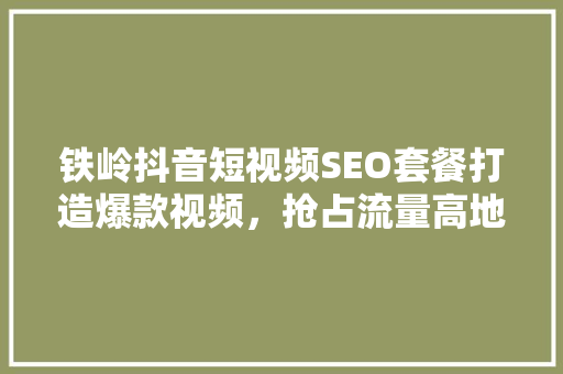 铁岭抖音短视频SEO套餐打造爆款视频，抢占流量高地