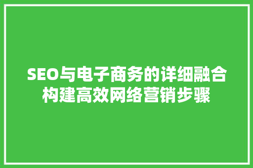 SEO与电子商务的详细融合构建高效网络营销步骤
