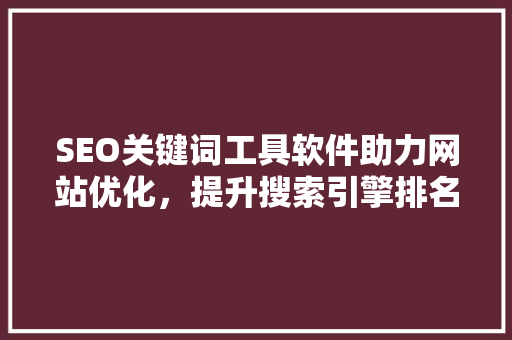 SEO关键词工具软件助力网站优化，提升搜索引擎排名