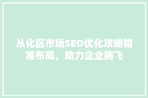 从化区市场SEO优化攻略精准布局，助力企业腾飞