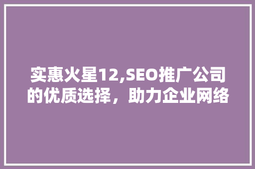 实惠火星12,SEO推广公司的优质选择，助力企业网络营销腾飞
