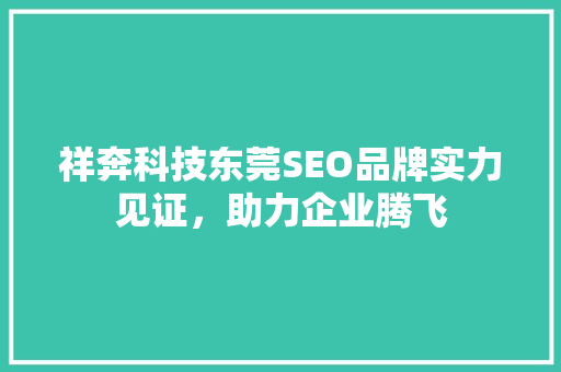 祥奔科技东莞SEO品牌实力见证，助力企业腾飞