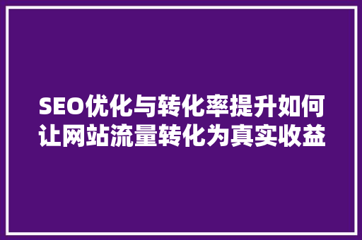 SEO优化与转化率提升如何让网站流量转化为真实收益