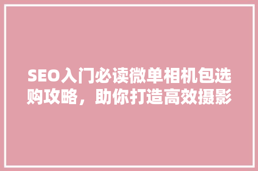 SEO入门必读微单相机包选购攻略，助你打造高效摄影团队