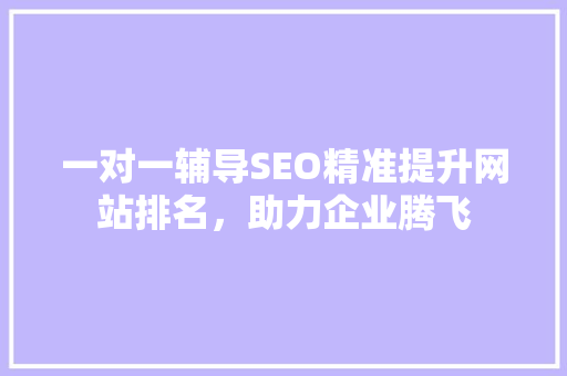 一对一辅导SEO精准提升网站排名，助力企业腾飞