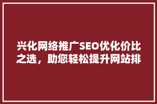 兴化网络推广SEO优化价比之选，助您轻松提升网站排名