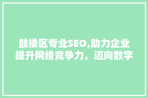 鼓楼区专业SEO,助力企业提升网络竞争力，迈向数字化未来
