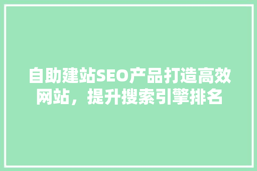 自助建站SEO产品打造高效网站，提升搜索引擎排名
