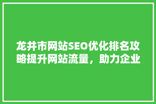 龙井市网站SEO优化排名攻略提升网站流量，助力企业腾飞