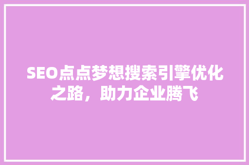 SEO点点梦想搜索引擎优化之路，助力企业腾飞