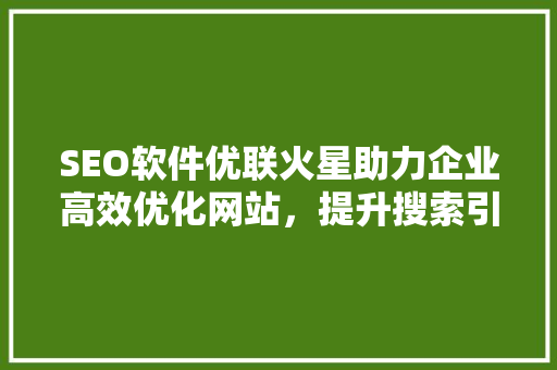 SEO软件优联火星助力企业高效优化网站，提升搜索引擎排名