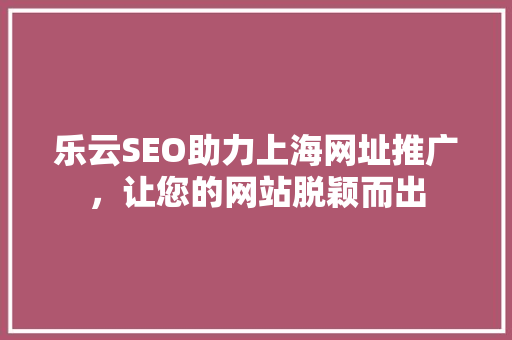 乐云SEO助力上海网址推广，让您的网站脱颖而出
