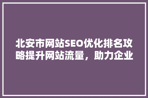 北安市网站SEO优化排名攻略提升网站流量，助力企业发展