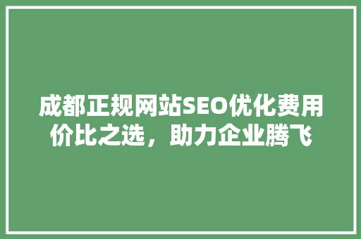 成都正规网站SEO优化费用价比之选，助力企业腾飞