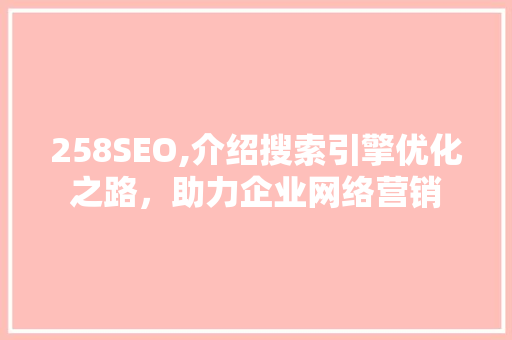 258SEO,介绍搜索引擎优化之路，助力企业网络营销