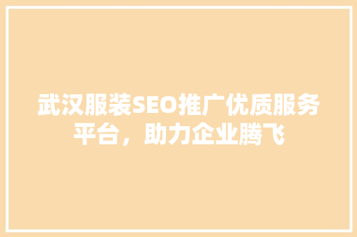 武汉服装SEO推广优质服务平台，助力企业腾飞