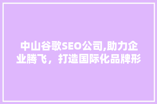 中山谷歌SEO公司,助力企业腾飞，打造国际化品牌形象
