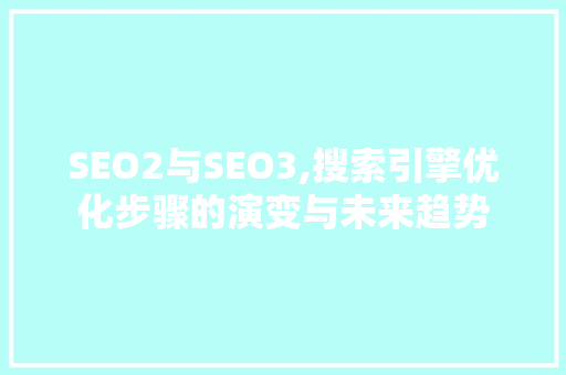 SEO2与SEO3,搜索引擎优化步骤的演变与未来趋势  第1张