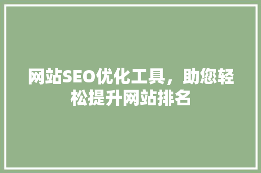 网站SEO优化工具，助您轻松提升网站排名