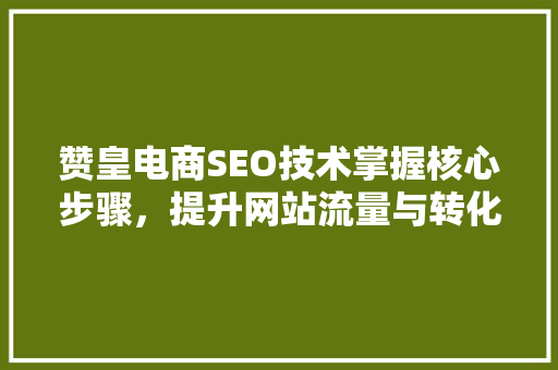 赞皇电商SEO技术掌握核心步骤，提升网站流量与转化率
