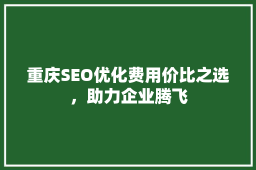 重庆SEO优化费用价比之选，助力企业腾飞
