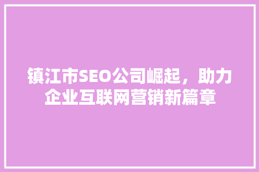 镇江市SEO公司崛起，助力企业互联网营销新篇章