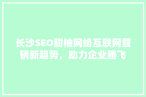 长沙SEO甜柚网络互联网营销新趋势，助力企业腾飞