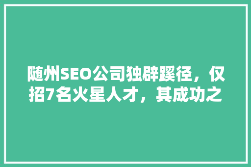 随州SEO公司独辟蹊径，仅招7名火星人才，其成功之路