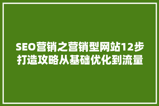 SEO营销之营销型网站12步打造攻略从基础优化到流量转化