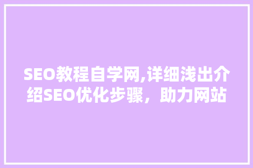 SEO教程自学网,详细浅出介绍SEO优化步骤，助力网站排名提升  第1张