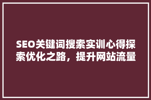 SEO关键词搜索实训心得探索优化之路，提升网站流量与用户体验