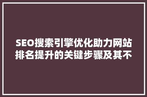 SEO搜索引擎优化助力网站排名提升的关键步骤及其不足之处