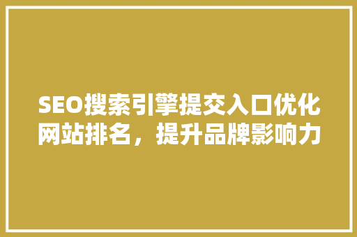 SEO搜索引擎提交入口优化网站排名，提升品牌影响力的关键途径