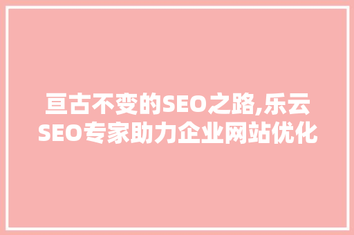亘古不变的SEO之路,乐云SEO专家助力企业网站优化之路