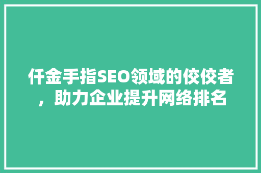 仟金手指SEO领域的佼佼者，助力企业提升网络排名