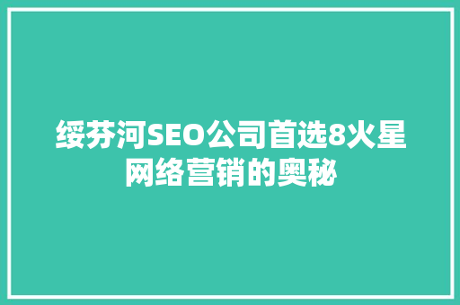绥芬河SEO公司首选8火星网络营销的奥秘