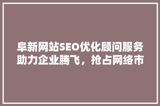阜新网站SEO优化顾问服务助力企业腾飞，抢占网络市场制高点