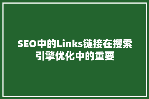 SEO中的Links链接在搜索引擎优化中的重要