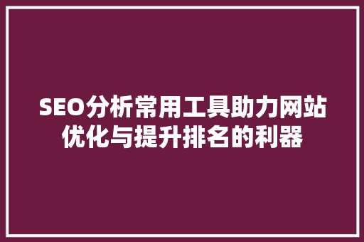 SEO分析常用工具助力网站优化与提升排名的利器