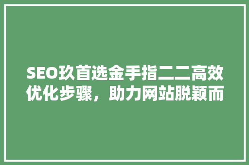 SEO玖首选金手指二二高效优化步骤，助力网站脱颖而出