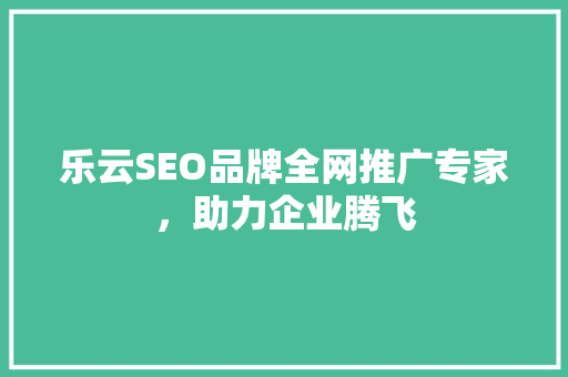 乐云SEO品牌全网推广专家，助力企业腾飞