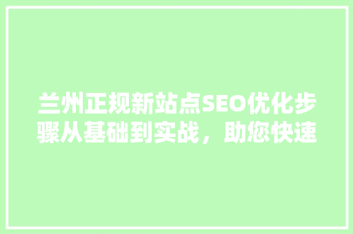 兰州正规新站点SEO优化步骤从基础到实战，助您快速提升网站排名