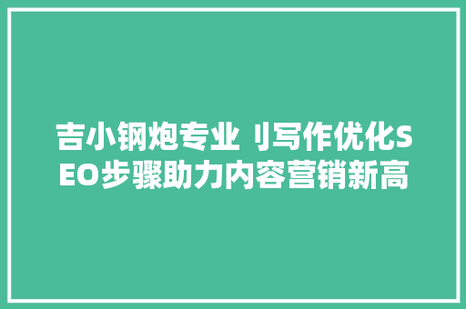 吉小钢炮专业刂写作优化SEO步骤助力内容营销新高度
