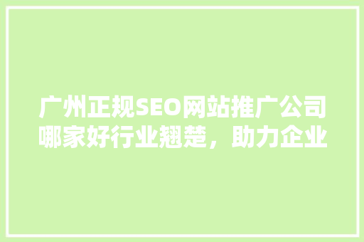 广州正规SEO网站推广公司哪家好行业翘楚，助力企业腾飞